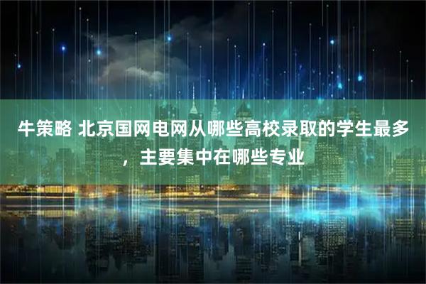 牛策略 北京国网电网从哪些高校录取的学生最多，主要集中在哪些专业